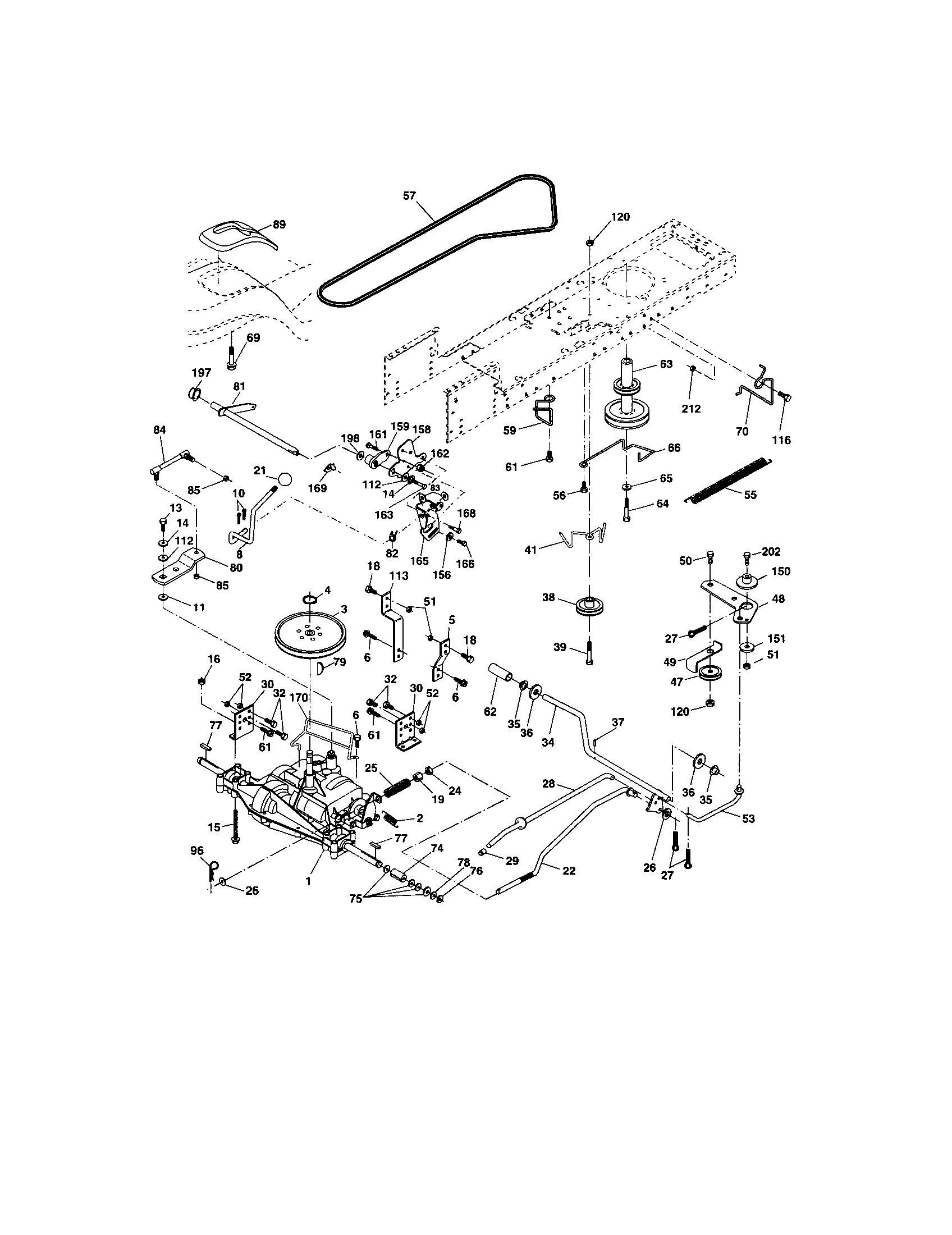 Ground Drive Diagram and Parts List for 917273373  Craftsman Lawn Tractor