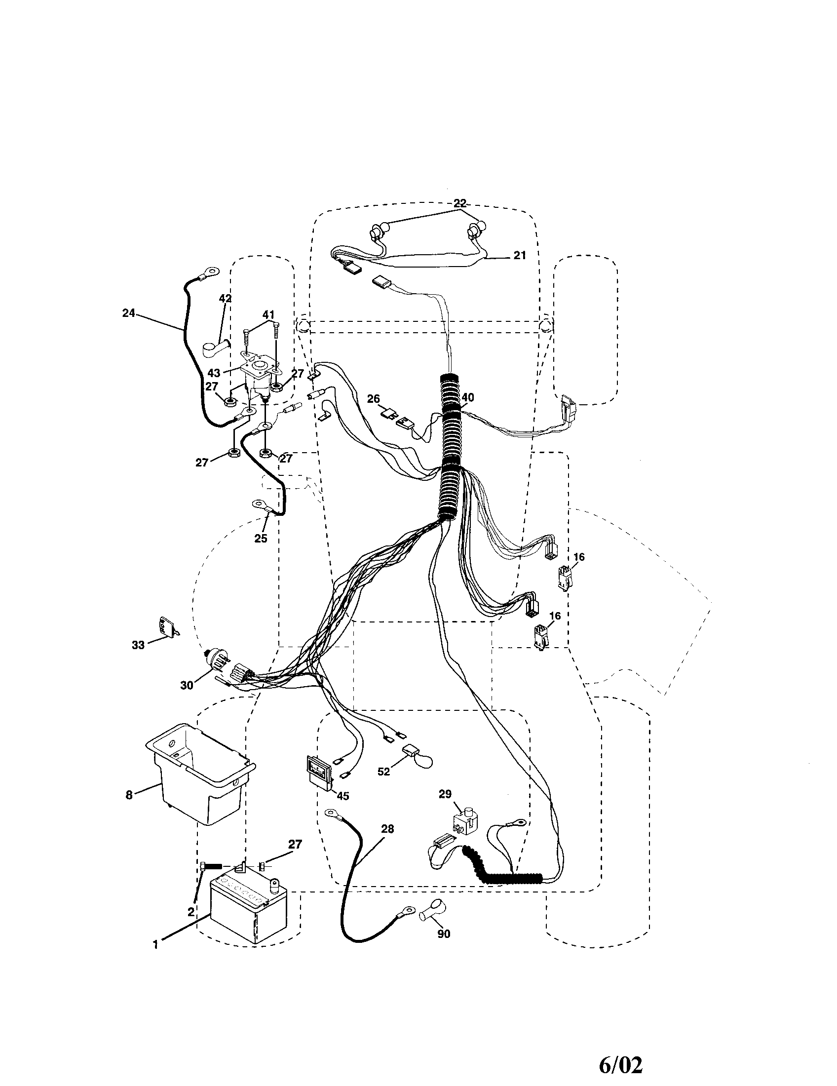 Electrical Diagram and Parts List for 917271760  Craftsman Lawn Tractor