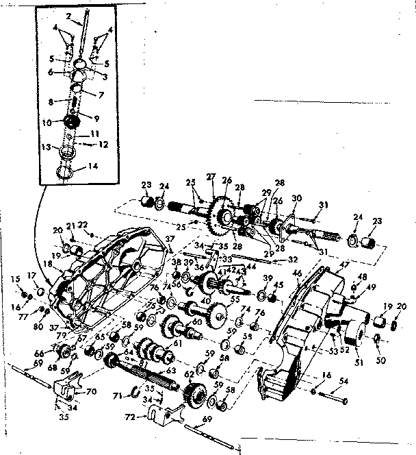 Transaxle Diagram and Parts List for 91725874  Craftsman Lawn Tractor