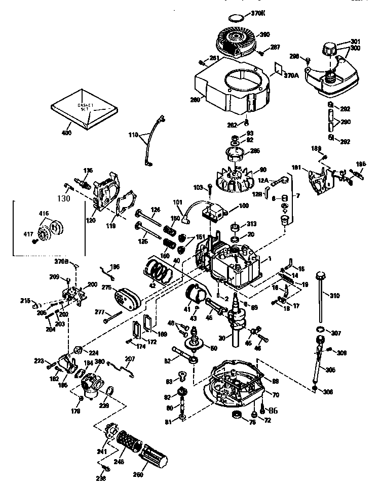 Engine 143.965006 (71/143) Diagram and Parts List for 143965006  Craftsman Engine