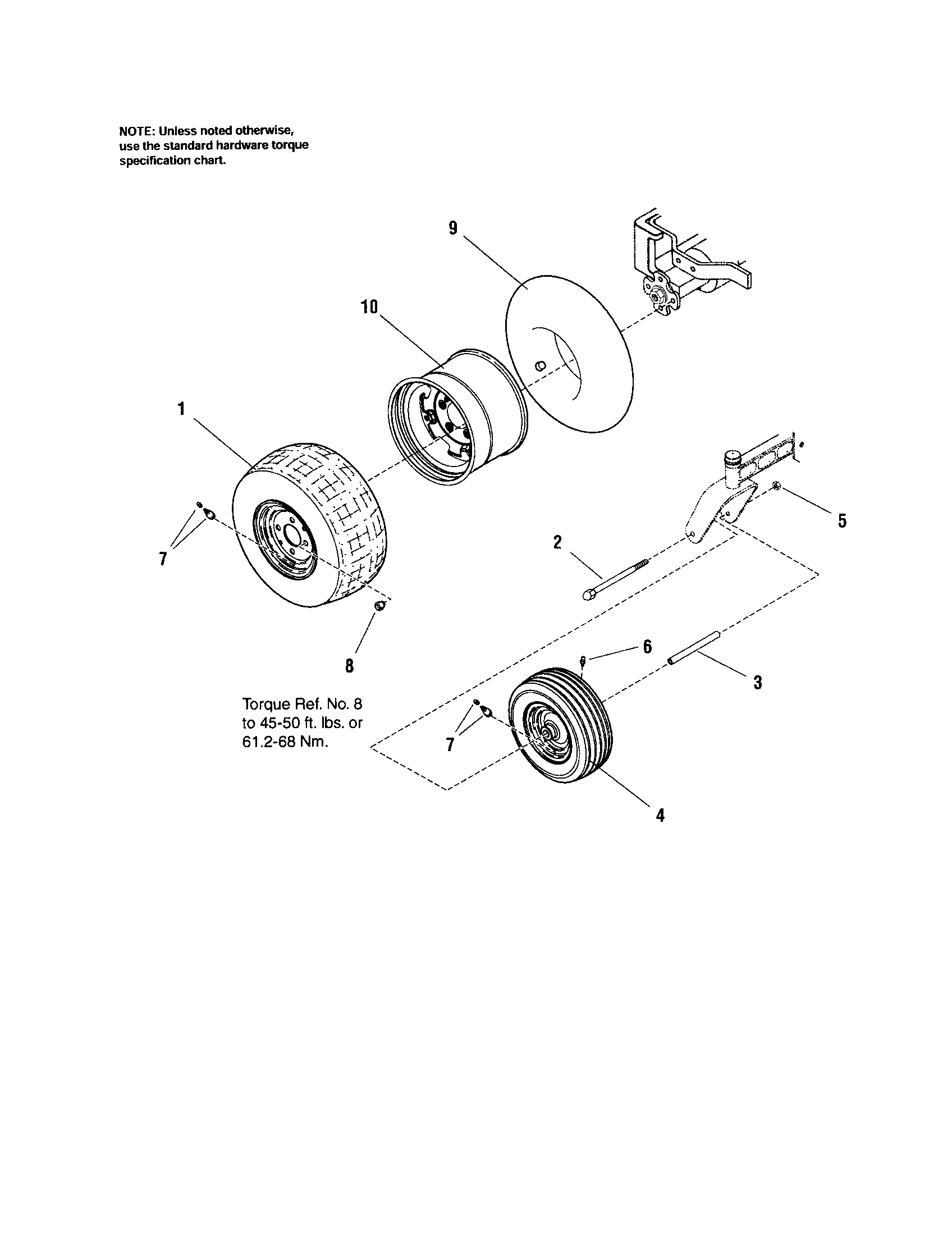 Wheel And Tire Diagram and Parts List for 10728791  Craftsman Engine