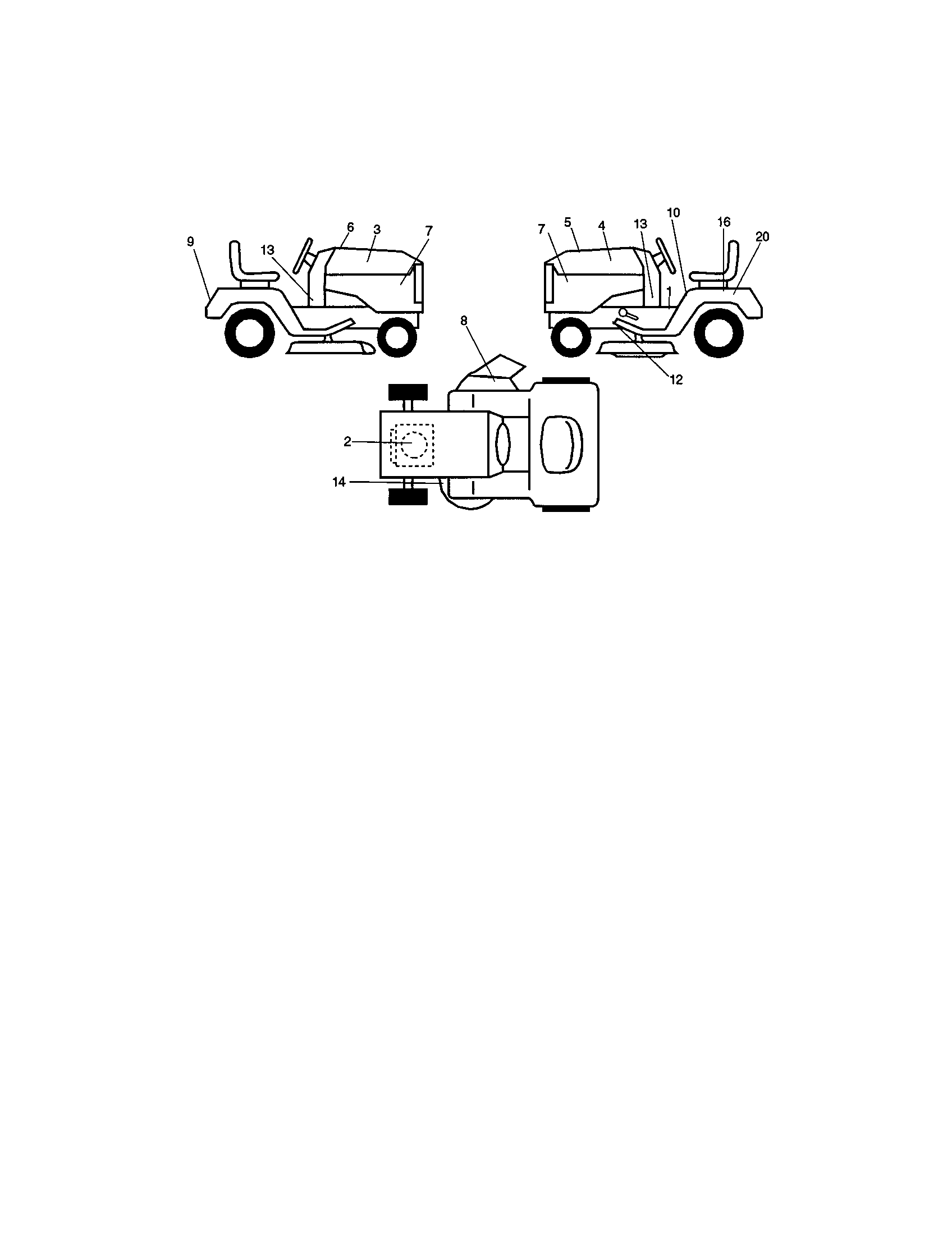 Decals Diagram and Parts List for 917272064  Craftsman Lawn Tractor