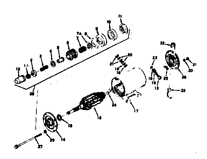 Starter Motor Diagram and Parts List for 143226122  Craftsman Engine