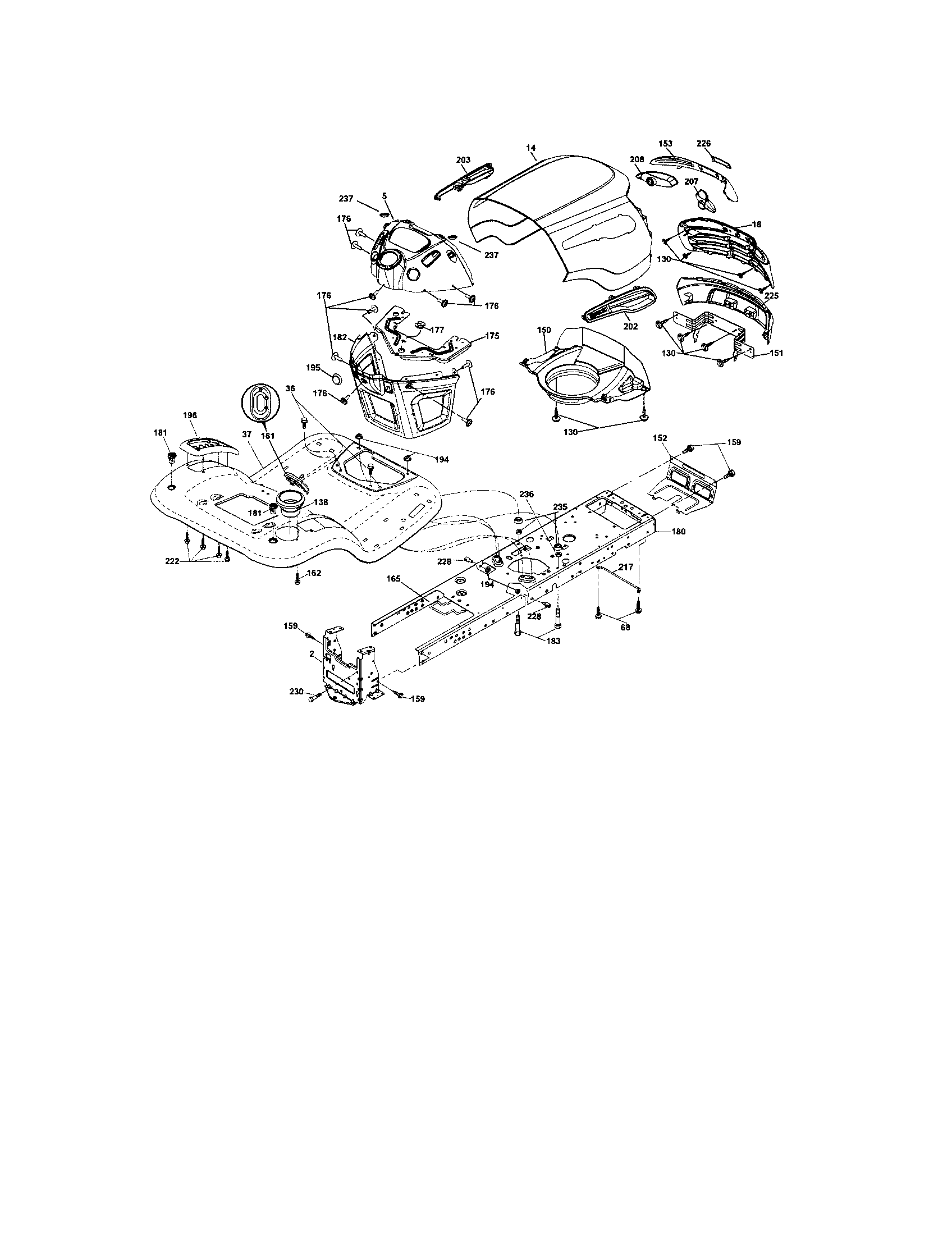 Chassis And Enclosures Diagram and Parts List for 917287250  Craftsman Lawn Tractor