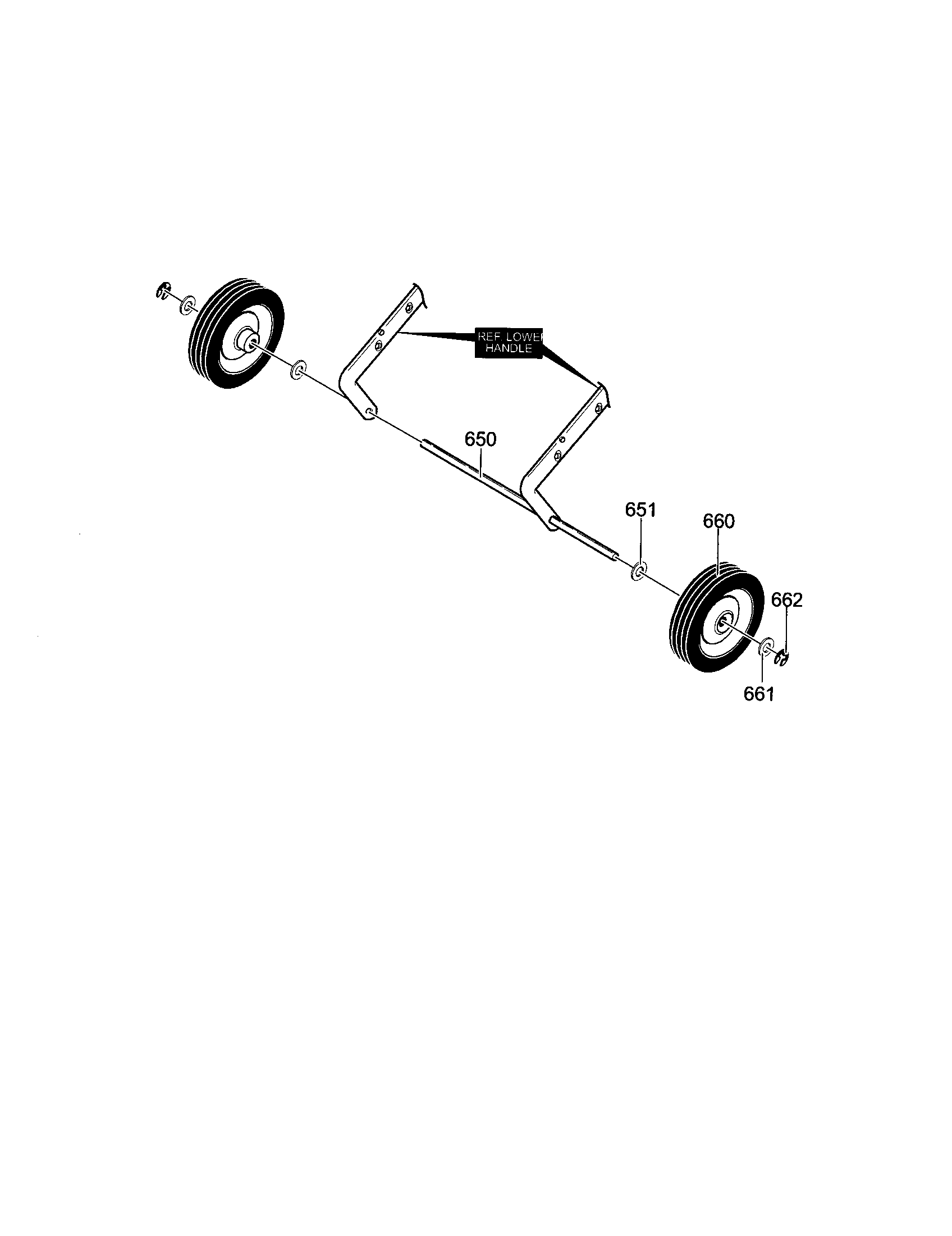 Wheel Assembly Diagram and Parts List for 53688521200  Craftsman Snow Blower