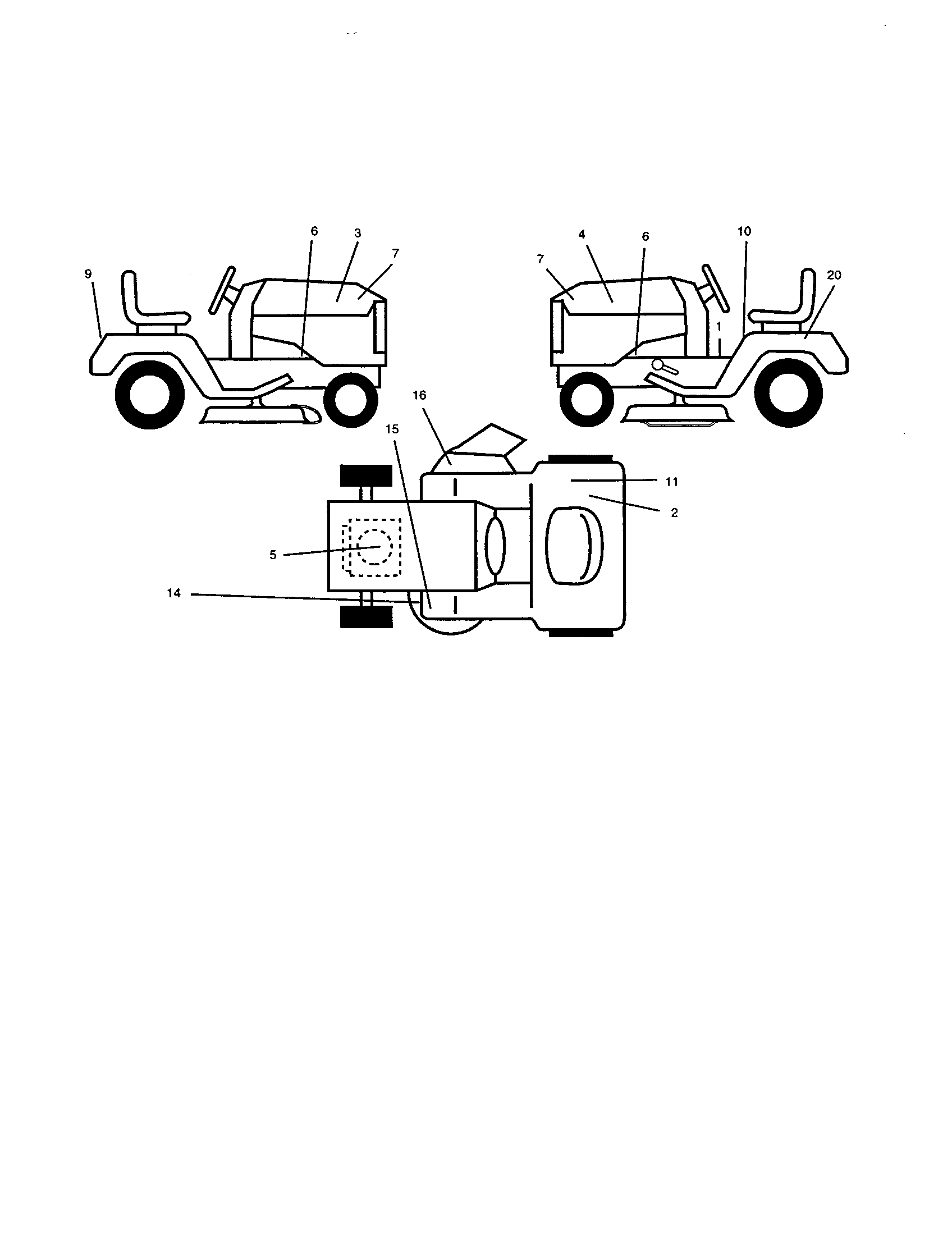 Decals Diagram and Parts List for 917253870  Craftsman Lawn Tractor