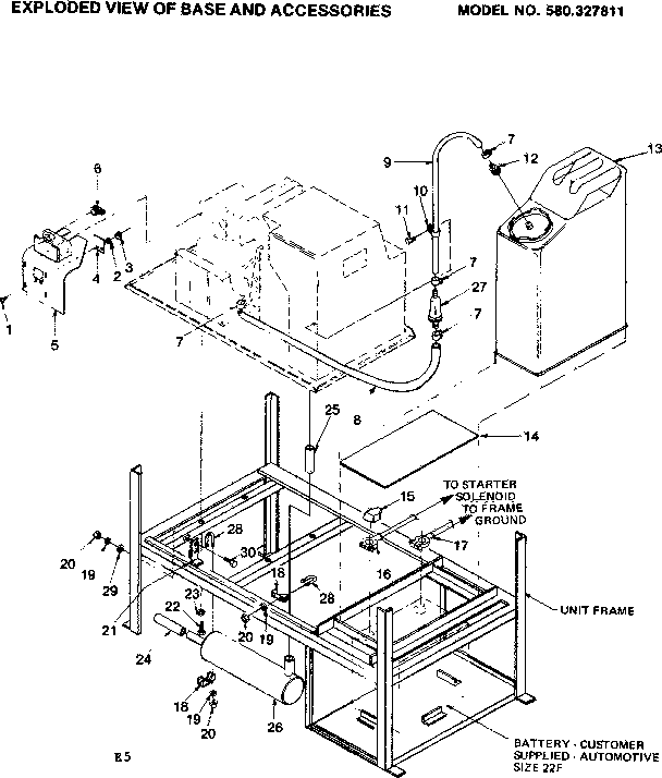 Base And Accessories Diagram and Parts List for 580327811  Craftsman Generator