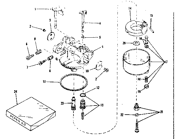 Carburetor No. 29163 (lmg-132) Diagram and Parts List for 14310301  Craftsman Engine