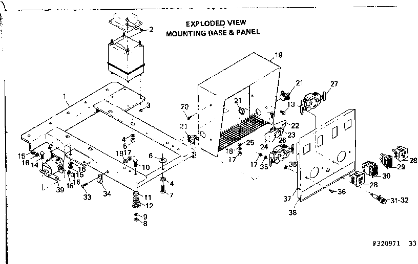 Mounting Base & Panel Diagram and Parts List for 580320971  Craftsman Engine