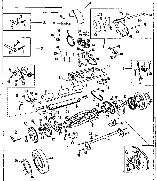Reel Assembly Diagram and Parts List for 53681997  Craftsman Lawn Mower