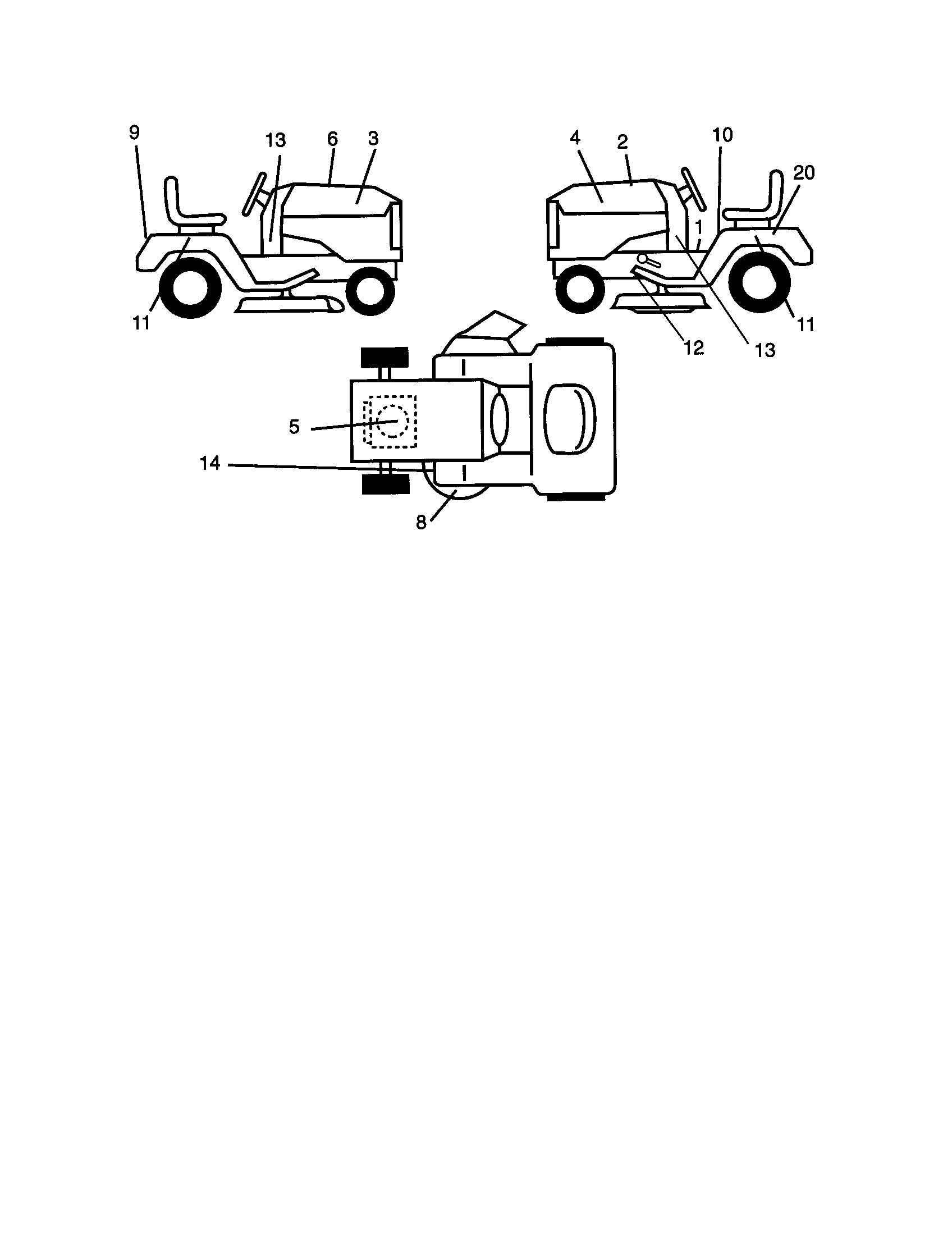 Decals Diagram and Parts List for 917270650  Craftsman Lawn Tractor