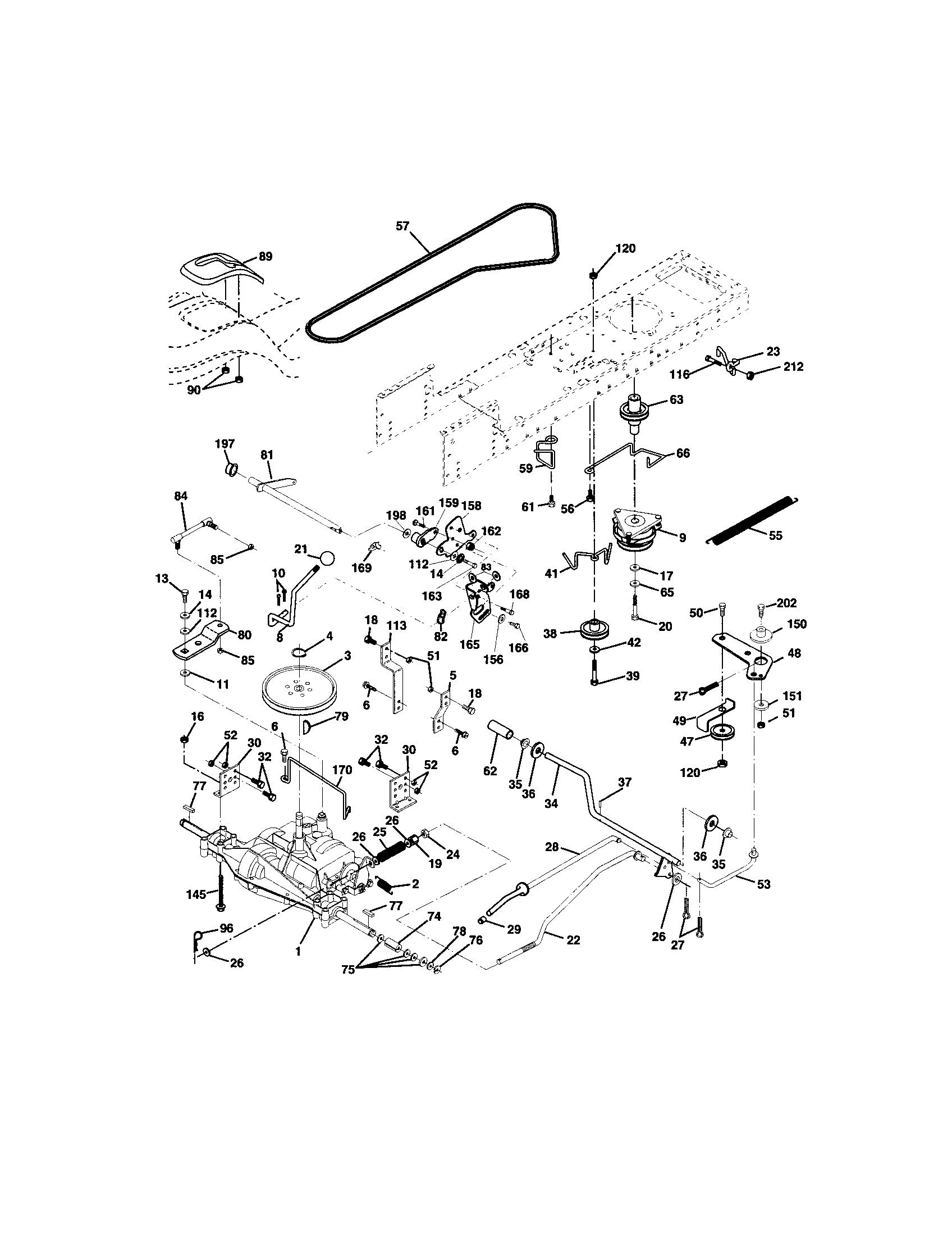 Ground-drive Diagram and Parts List for 917273610  Craftsman Lawn Tractor