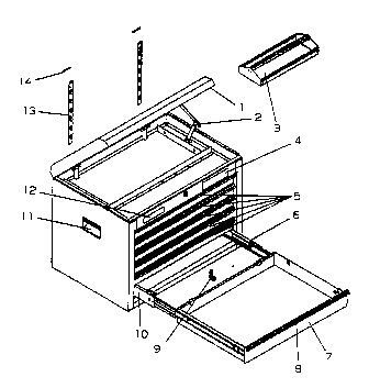 Chest Diagram and Parts List for 706596183  Craftsman Tool Stand & Cart