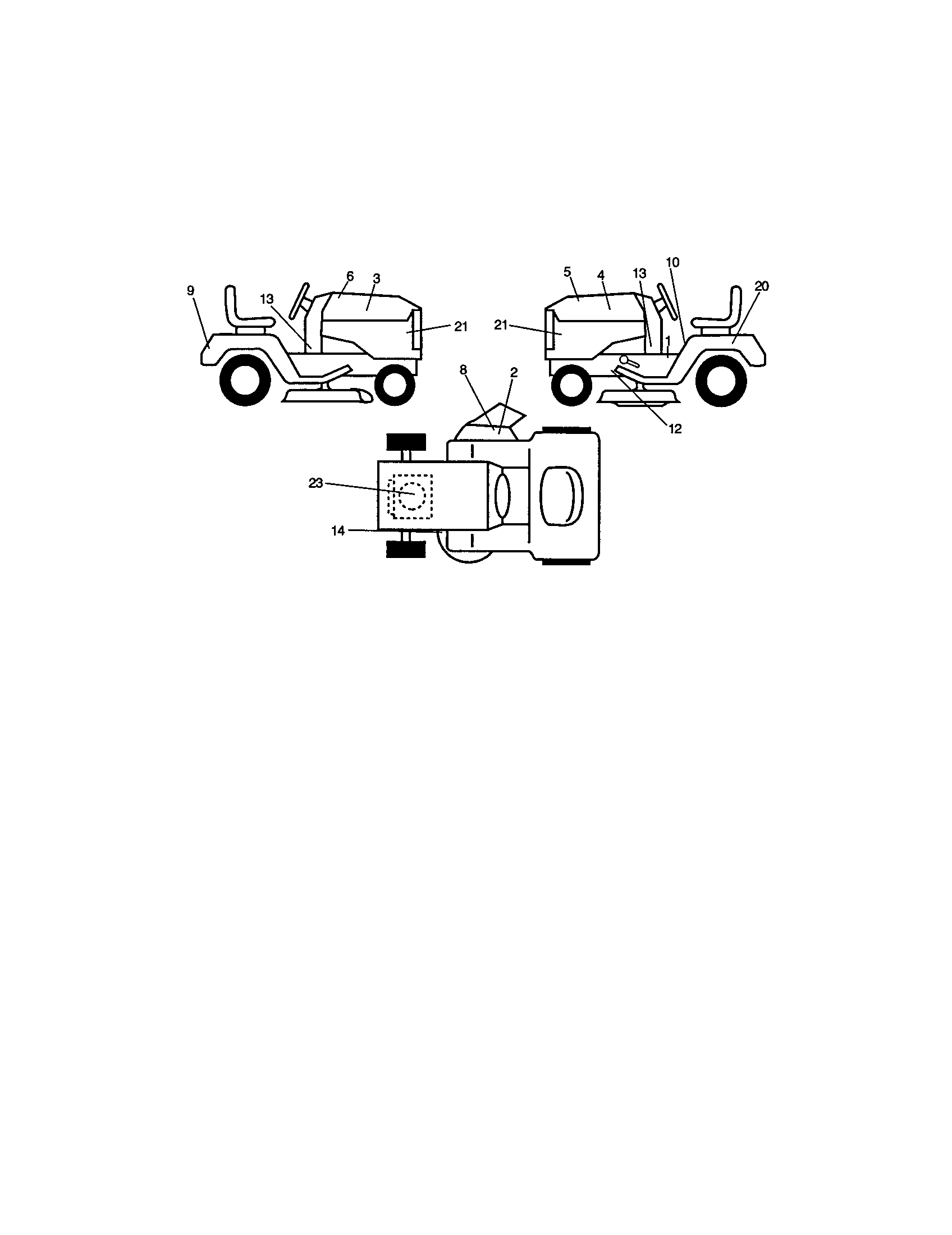 Decals Diagram and Parts List for 917271743  Craftsman Lawn Tractor