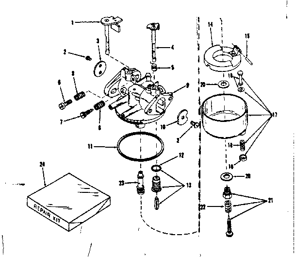 Carburetor No. 29993 Diagram and Parts List for 143105041  Craftsman Engine