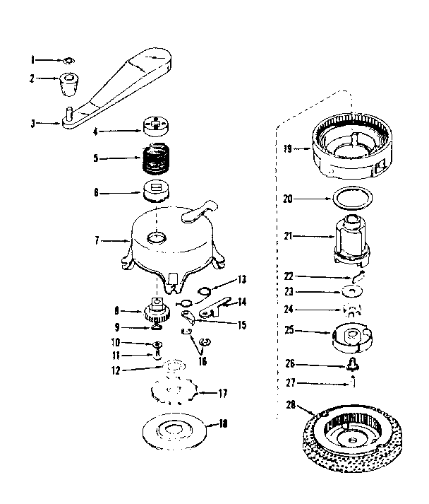 Ratchet Self Starter Diagram and Parts List for 143501151  Craftsman Engine