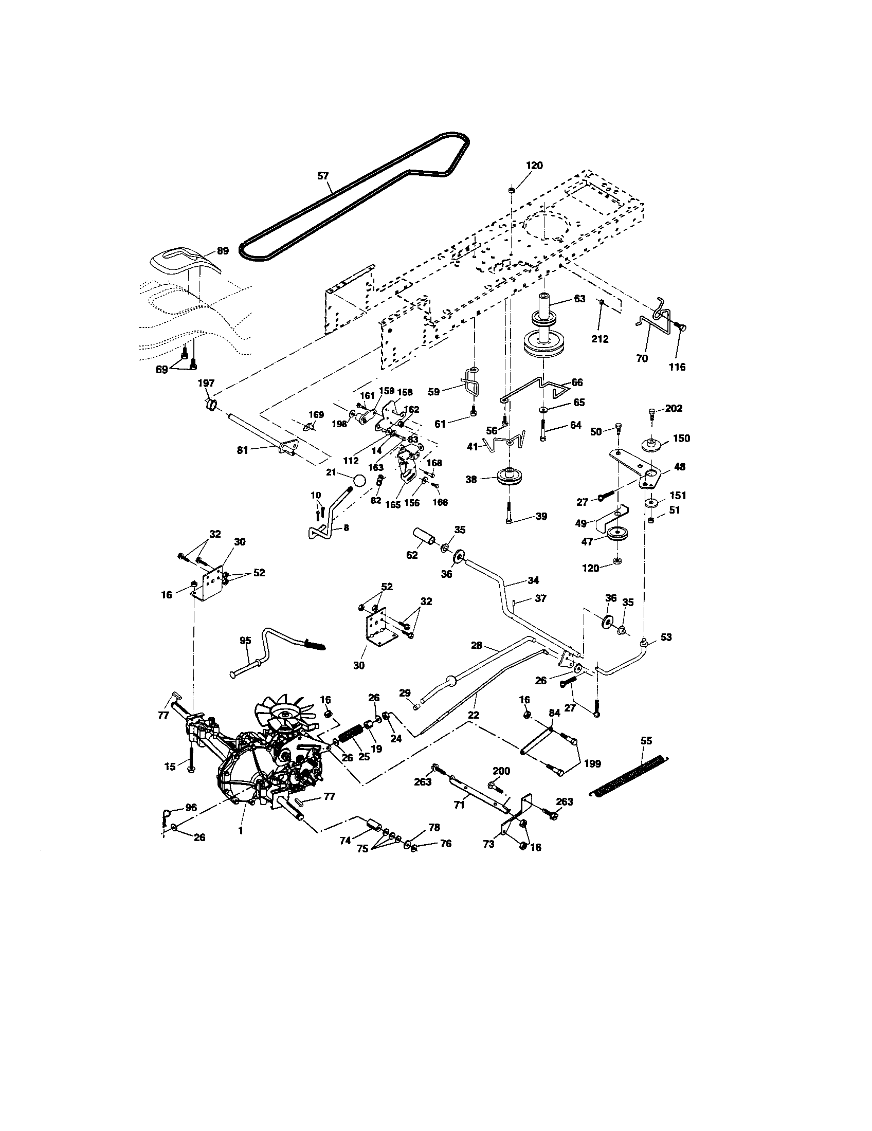 Ground Drive Diagram and Parts List for 917275180  Craftsman Lawn Tractor