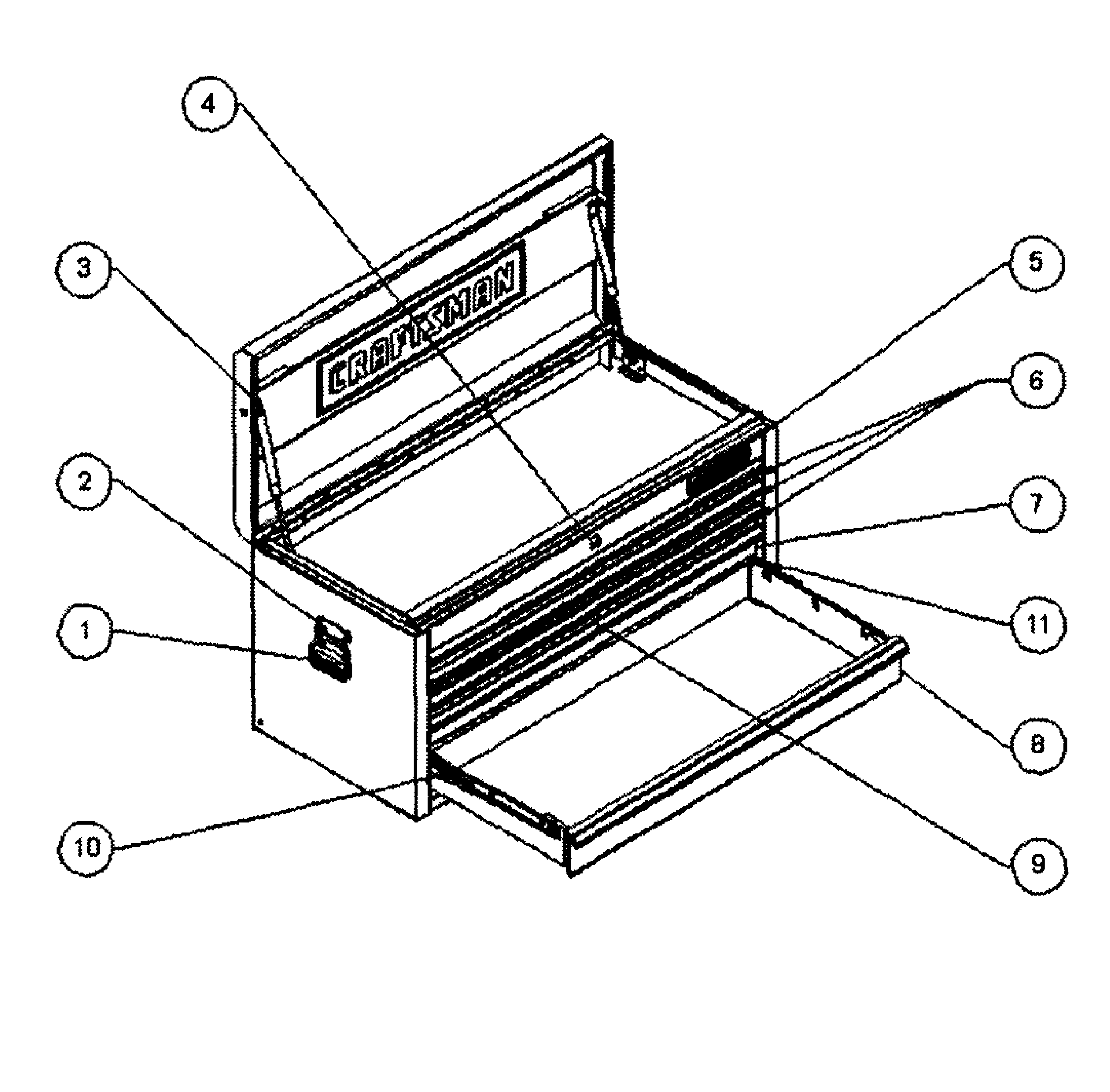 Main Assy Diagram and Parts List for 706586270  Craftsman Tool Stand & Cart