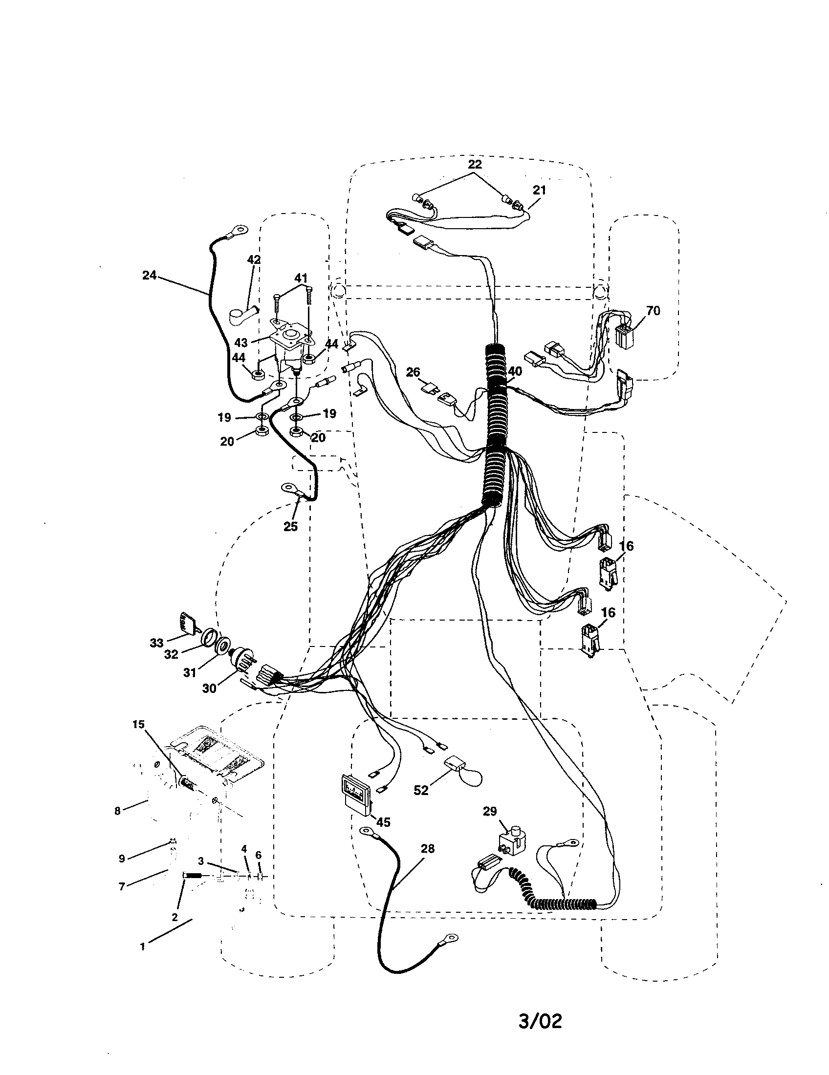 Electrical Diagram and Parts List for 917252780  Craftsman Lawn Tractor