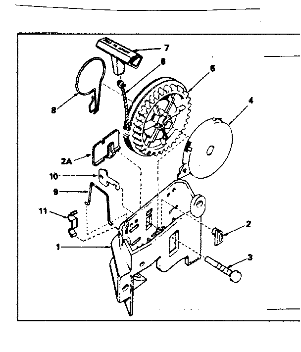 Rewind Starter Diagram and Parts List for 143344352  Craftsman Engine