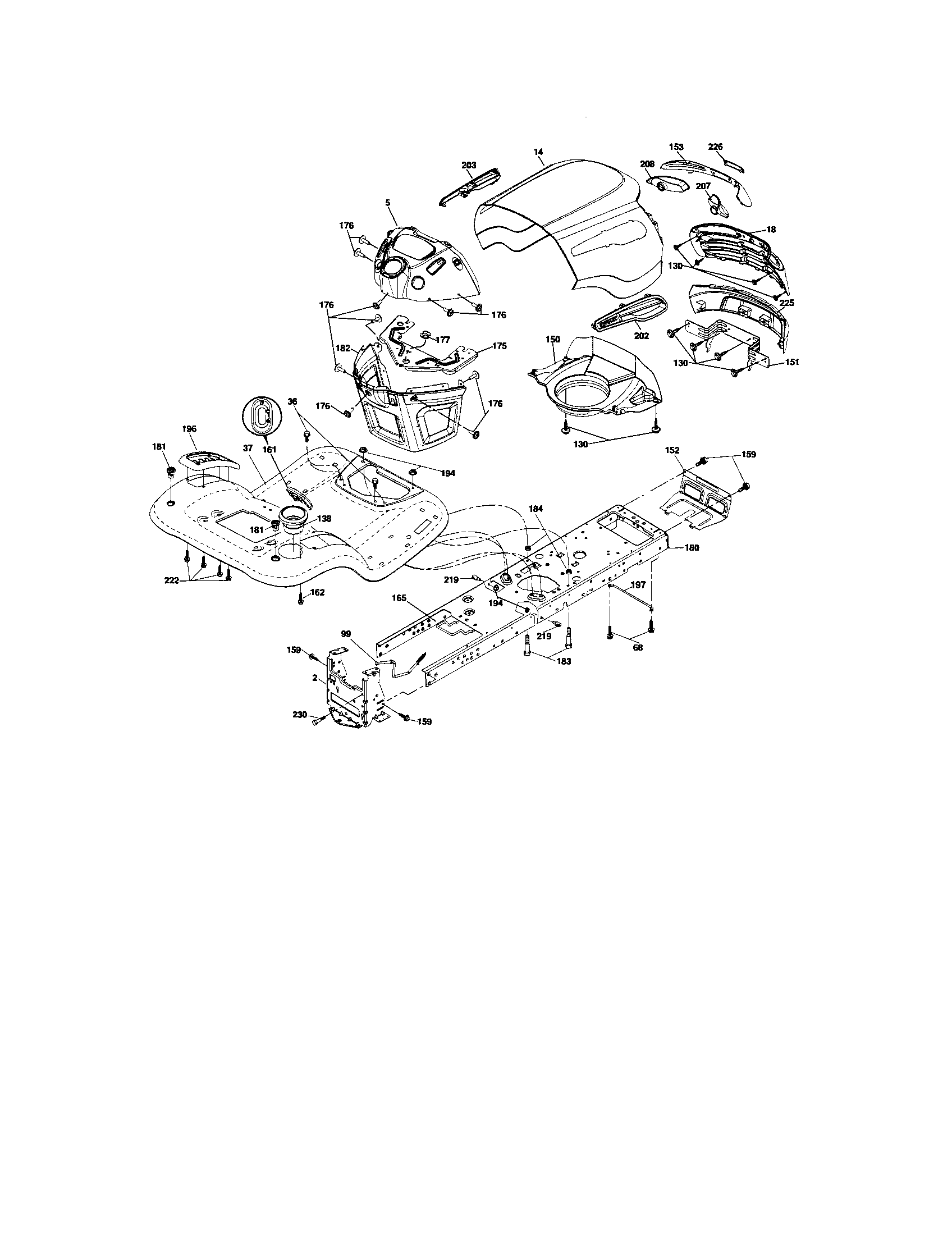 Chassis And Enclosures Diagram and Parts List for 917276682  Craftsman Lawn Tractor