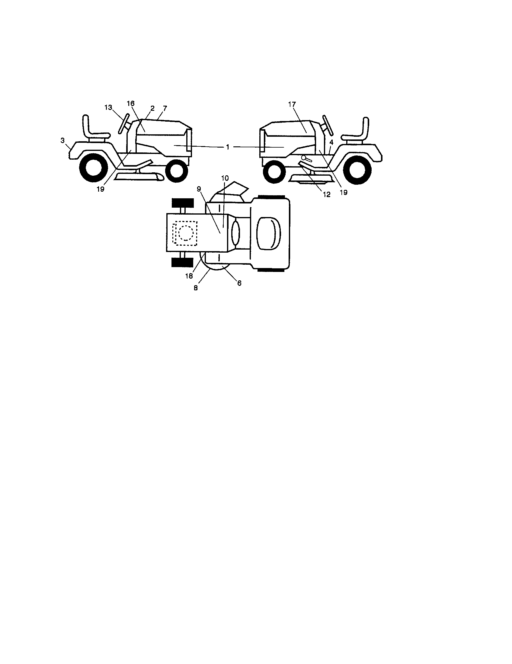Decals Diagram and Parts List for 917286900  Craftsman Lawn Tractor