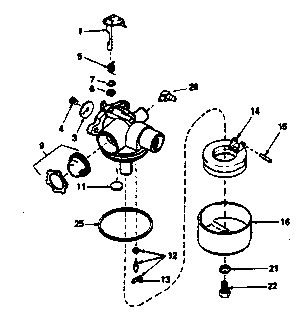 Carburetor No. 632387 Diagram and Parts List for 143374082  Craftsman Engine