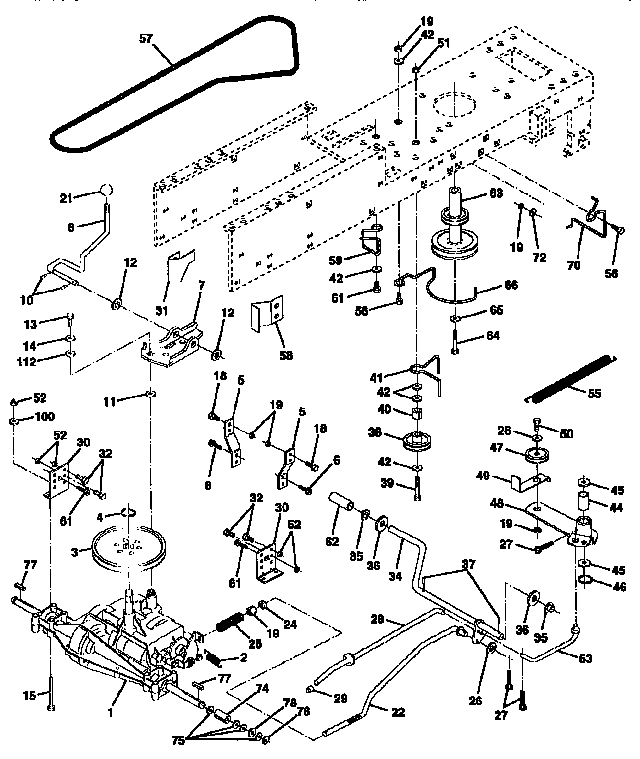 Drive Diagram and Parts List for 917257622  Craftsman Engine