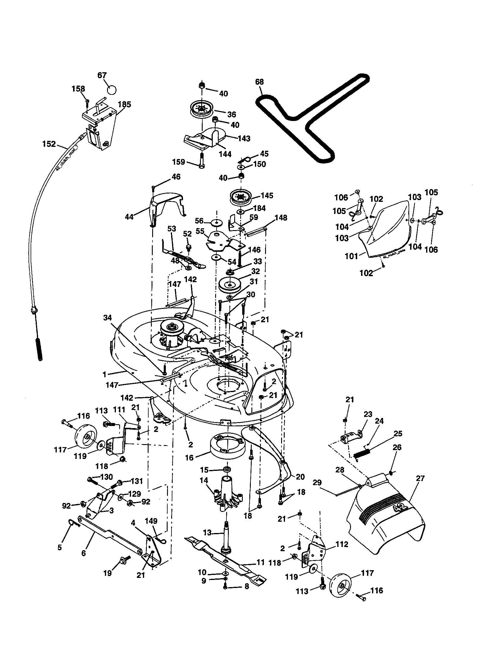 Mower Diagram and Parts List for 917277580  Craftsman Lawn Tractor