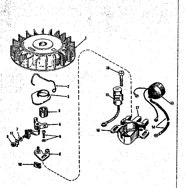 Magneto No. 610665 Diagram and Parts List for 143122231  Craftsman Engine