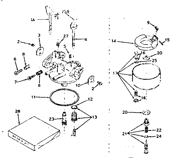 Carburetor Diagram and Parts List for 143609052  Craftsman Engine