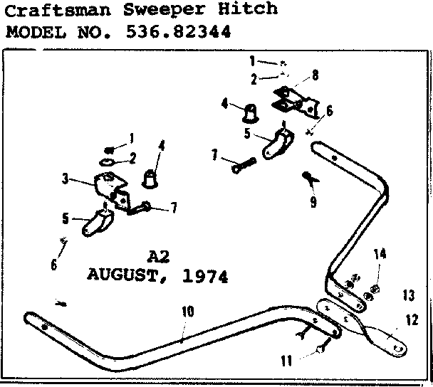 Replacement Parts Diagram and Parts List for 53682344  Craftsman Lawn Tractor