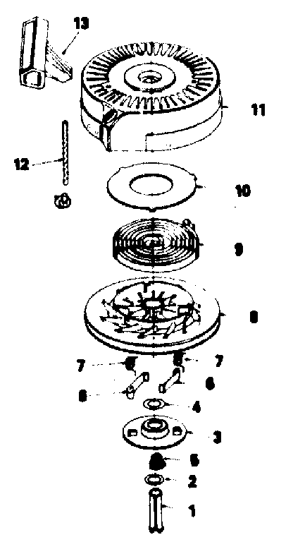 Rewind Starter No. 590621 Diagram and Parts List for 143384412  Craftsman Engine