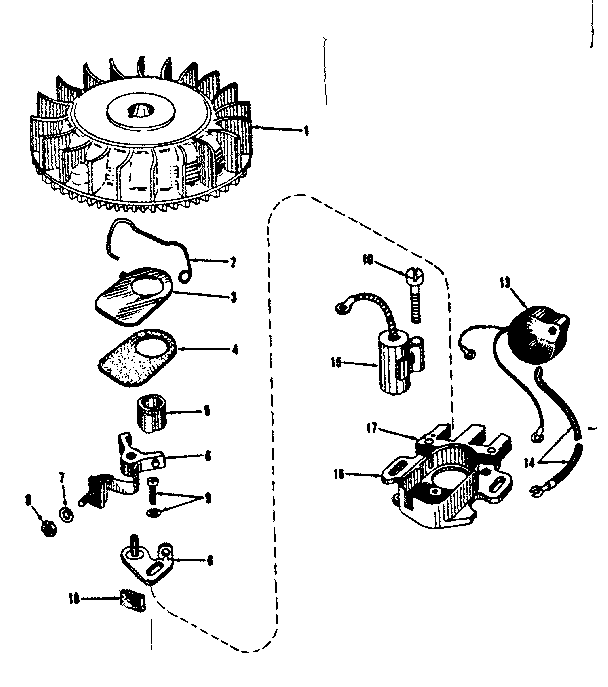 Magneto (phelon F-3220-m3) Diagram and Parts List for 143102081  Craftsman Engine