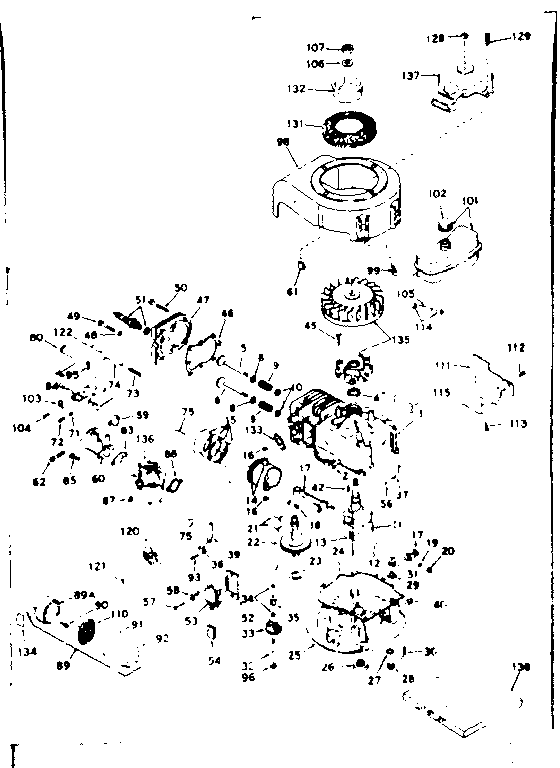 Basic Engine Diagram and Parts List for 143184082  Craftsman Engine