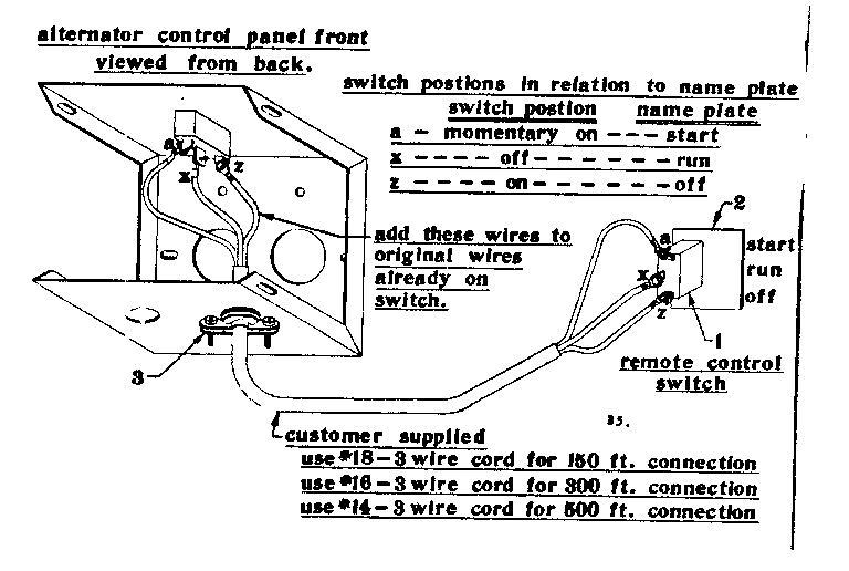 Connecting Remote Control Switch Diagram and Parts List for 58031243  Craftsman Engine