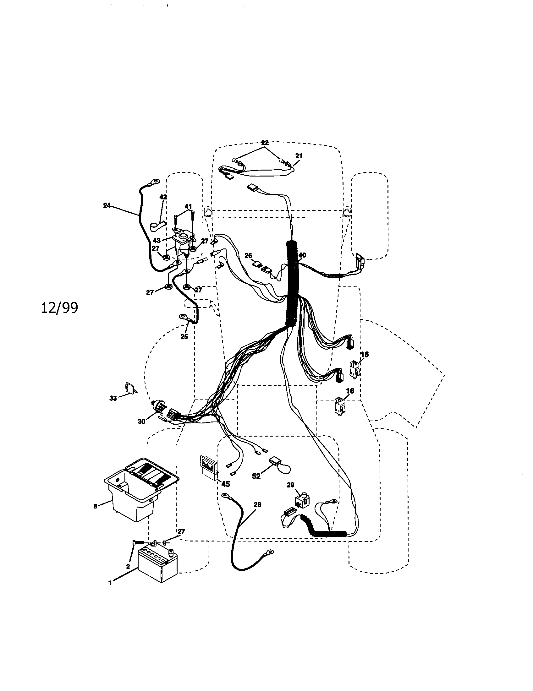 Electrical Diagram and Parts List for 917270662  Craftsman Lawn Tractor