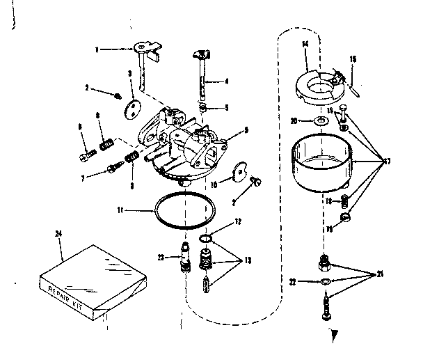 Carburetor No. 29340 (lmg-139) Diagram and Parts List for 14331601  Craftsman Engine