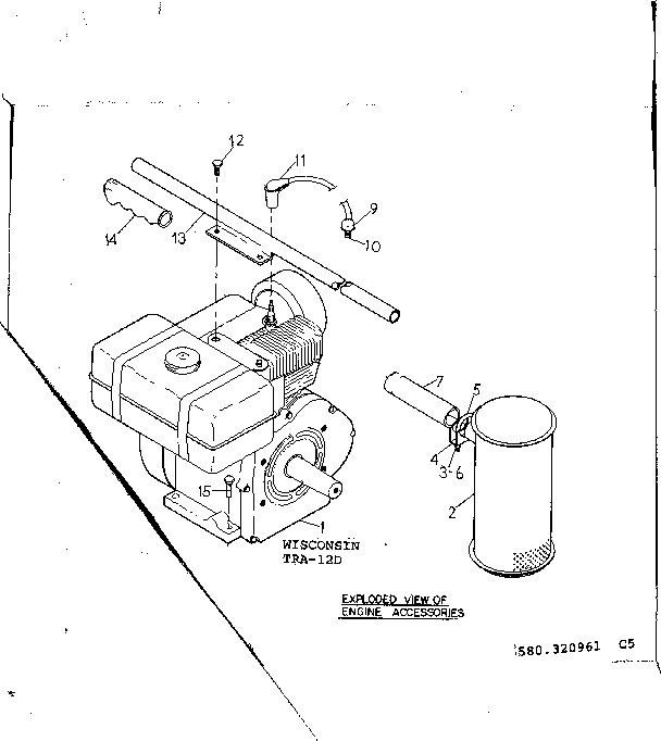 Engine Accessories Diagram and Parts List for 580320961  Craftsman Engine