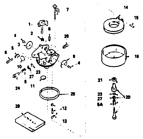 Carburetor No. 632334 Diagram and Parts List for 143786022  Craftsman Engine