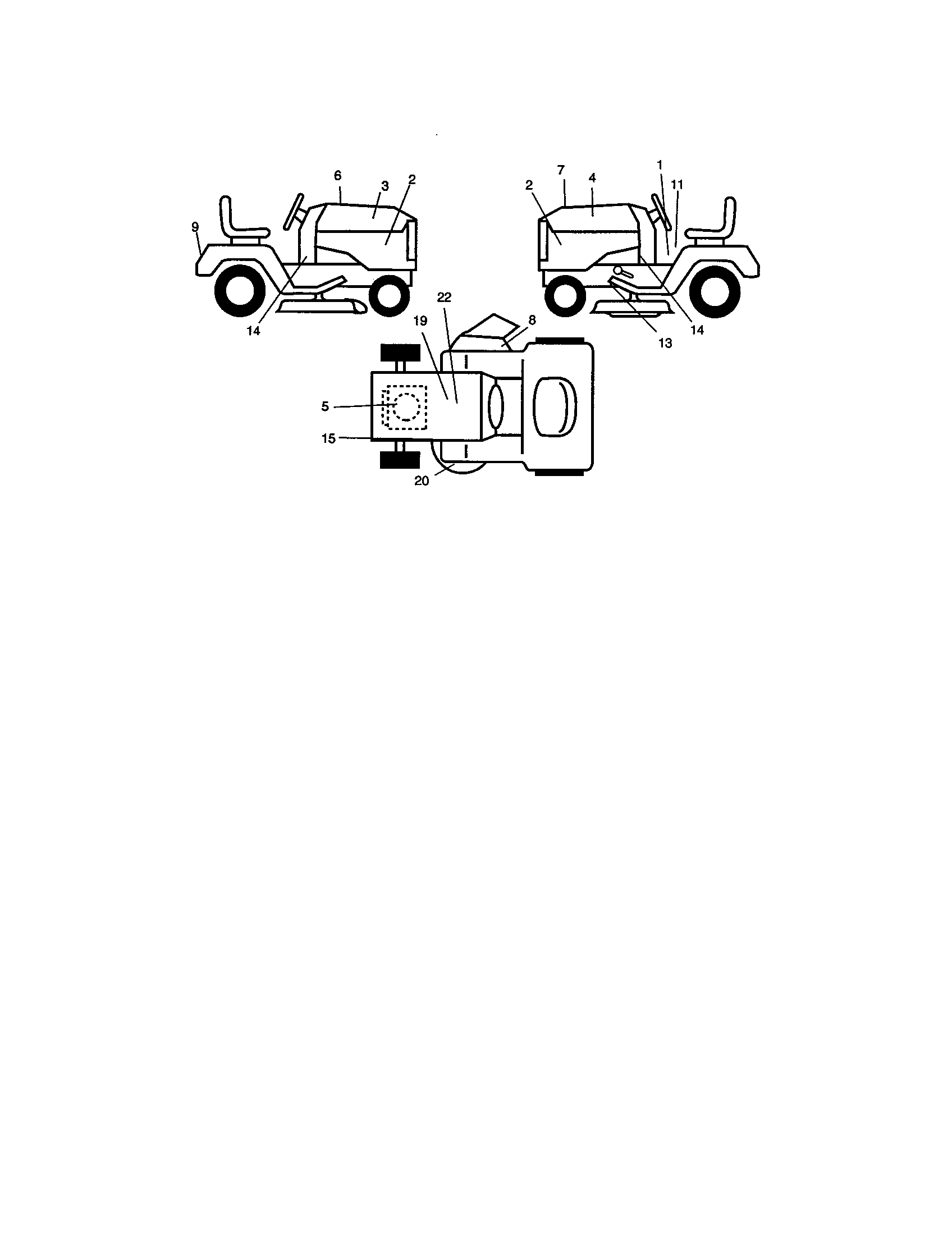 Decals Diagram and Parts List for 917273522  Craftsman Lawn Tractor