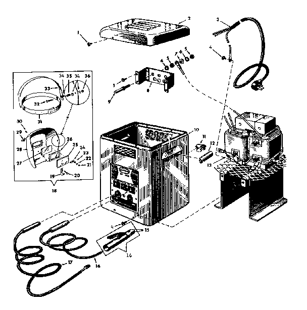Unit Diagram and Parts List for 113203050  Craftsman Welder
