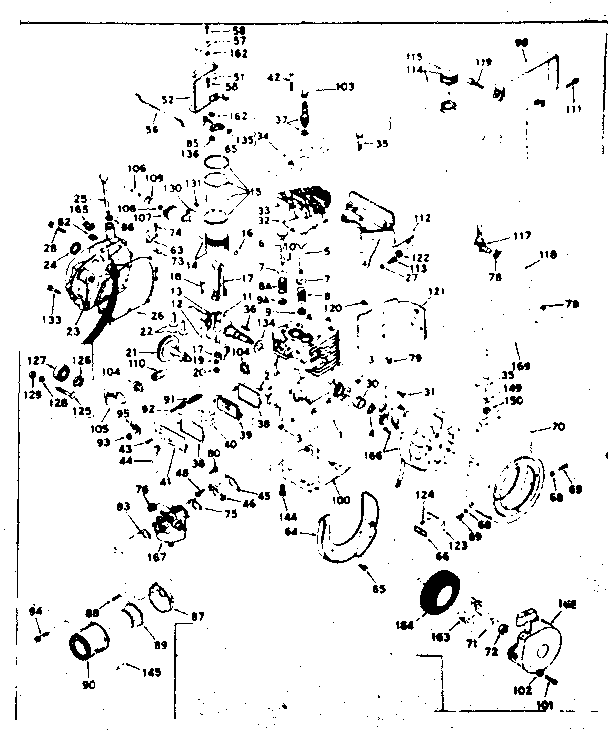 Basic Engine Diagram and Parts List for 143586202  Craftsman Engine