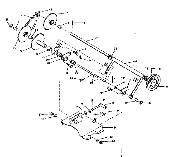 Pulley Assembly Diagram and Parts List for 91761602  Craftsman Snow Blower