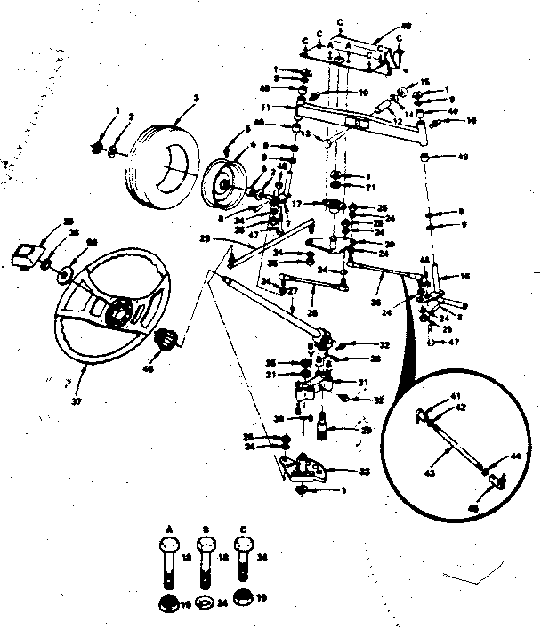 Steering (model 917.253741) Diagram and Parts List for 917253741  Craftsman Lawn Tractor