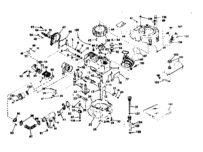 Basic Engine Diagram and Parts List for 143224432  Craftsman Engine