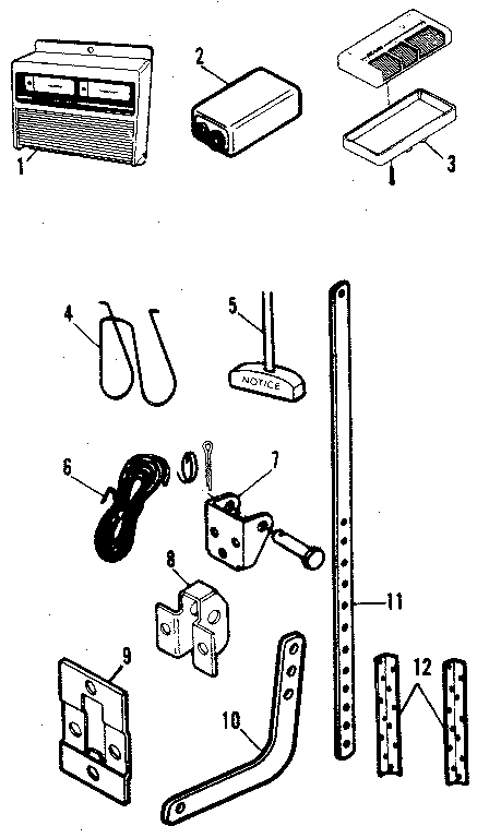 Installation Diagram and Parts List for 13953611  Craftsman Garage Door Opener
