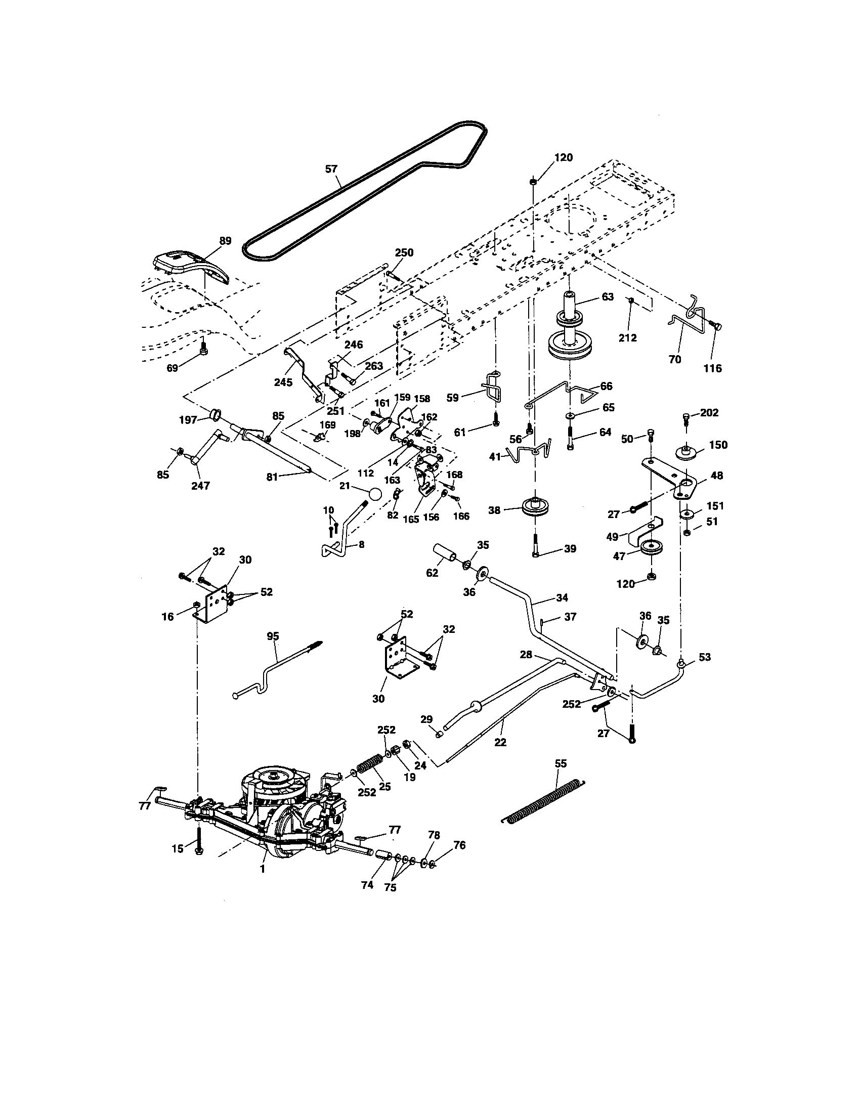 Ground Drive Diagram and Parts List for 917275761  Craftsman Lawn Tractor