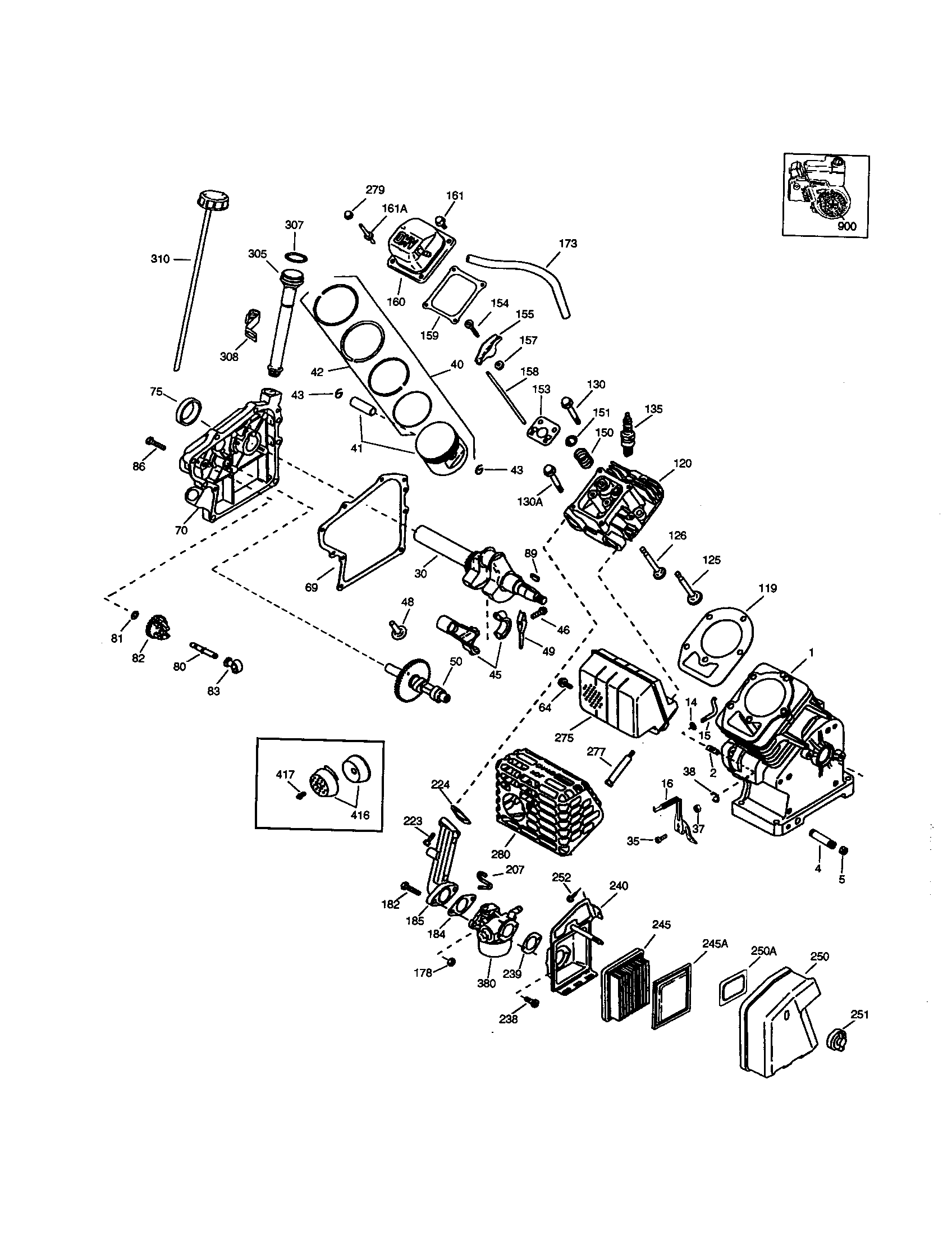 Crankshaft Diagram and Parts List for 143995007  Craftsman Engine