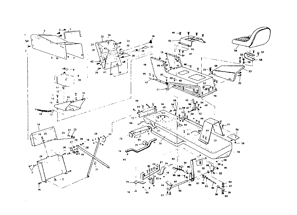 Top Half Diagram and Parts List for 536963310  Craftsman Lawn Mower
